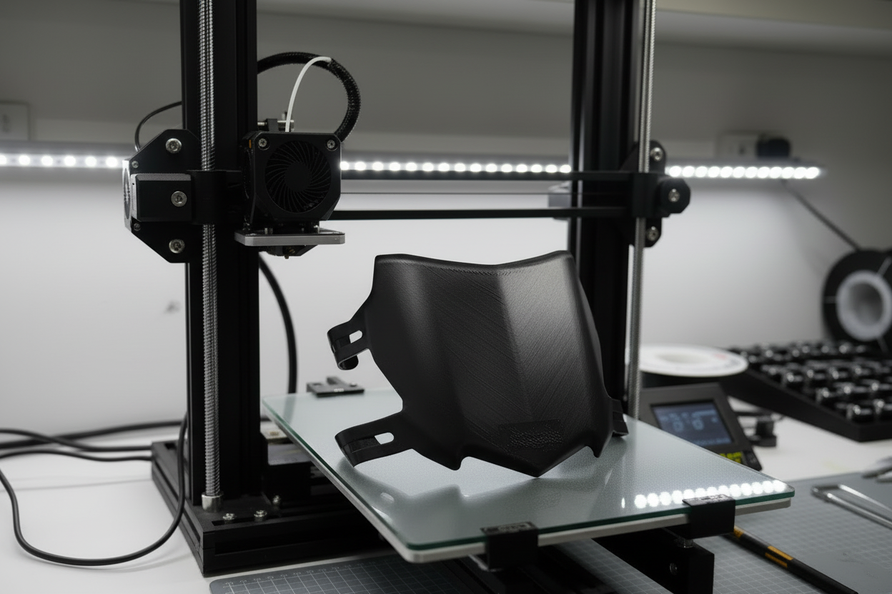 3D printer with Surron number plate - clean