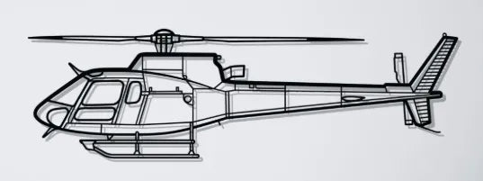 AS350 B3 Helicopter Outline Wall Art