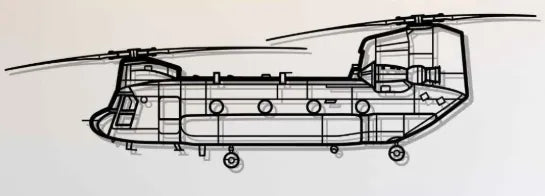 Chinook Helicopter Outline Wall Art